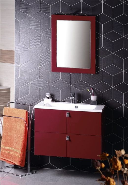MITRA lustro w ramie 72x52x4cm, bordowe