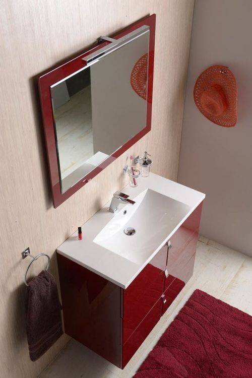MITRA lustro w ramie 92x72x4cm, bordowe