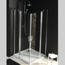 One prostokątna kabina narożna 1100x1100mm wariant L/P, wejście z rogu