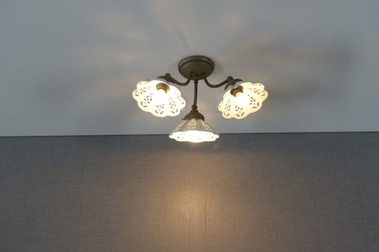 NAPOLI oświetlenie sufitowe, E14 3x40W, 230V, klosz ceramiczny, brąz