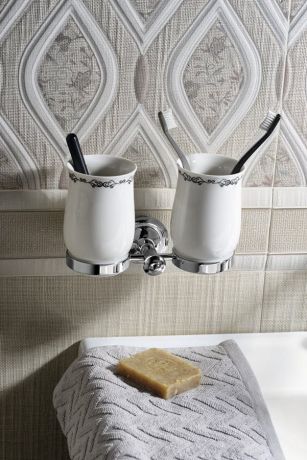 Przejdź do produktu ASTOR podwójny uchwyt na kubki, ceramika, chrom