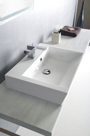 Przejdź do produktu AVICE blat pod umywalkę 240x50cm, grubość 5cm, dąb starobiały