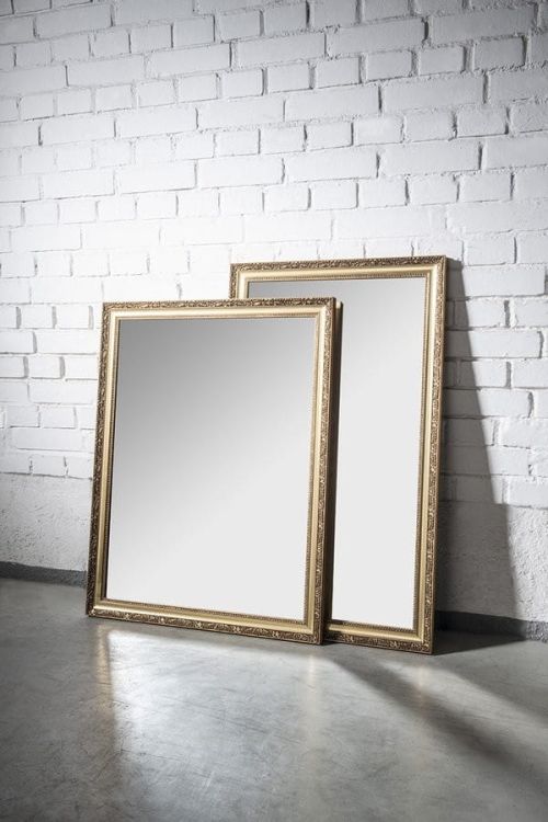 BOHEMIA lustro w drewnianej ramie 686x886mm, złoto