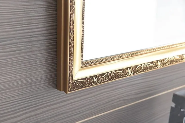 BOHEMIA lustro w drewnianej ramie 686x886mm, złoto