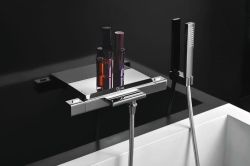 NOTOS bateria wannowa termostat. z mydelniczką,,scienna, kaskada,chrom
