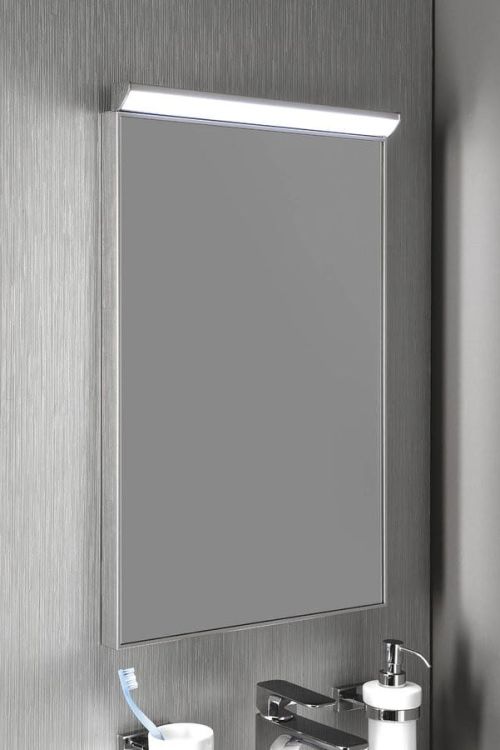 BORA lustro w ramie 400x600mm z oświetleniemi i z przełącznikiem LED, chrom