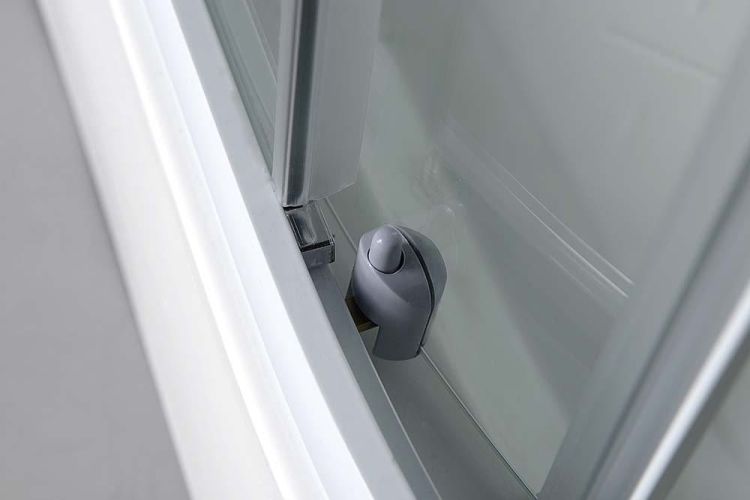 AIGO boks prysznicowy półokrągły 900x900x2060mm, biały profil, szkło czyste