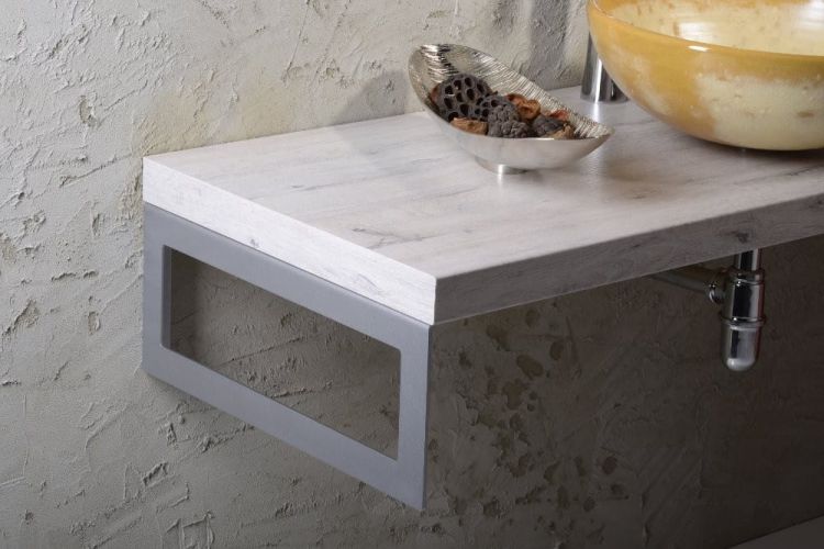 AVICE konsola metalowa 490x200x35mm, srebrny metalik, lewy
