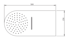 Deszczownica natryskowa 50x25 cm stal Sphera Barcellona SD2350253CR - rysunek techniczny