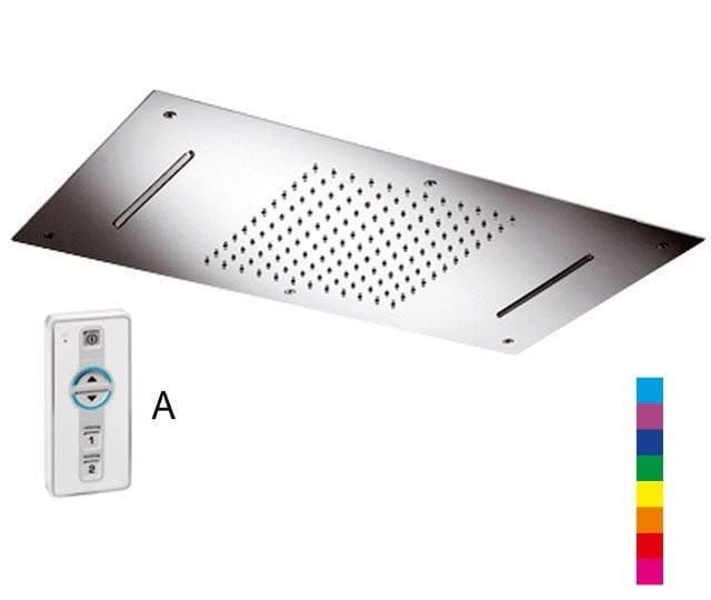 CHROMOTERAPIE deszczownia 730x380mm, deszcz, 2x kaskada, sterownik A, nierdzewna