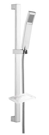 Przejdź do produktu KATY zestaw prysznicow z mydelniczką, uchwyt przesuwny 680 mm, wąż prysznicowy 1500 mm, chrom