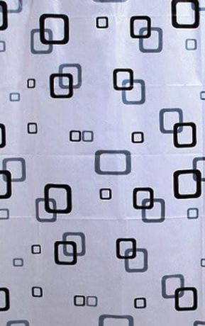 Przejdź do produktu Zasłonka prysznicowa 180x180cm, PEVA, biały/niebieski/czarny