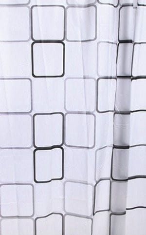 Zasłona prysznicowa 180x180cm, winyl, kwadraty