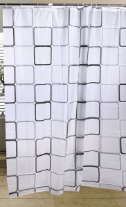 Zasłona prysznicowa 180x180cm, winyl, kwadraty