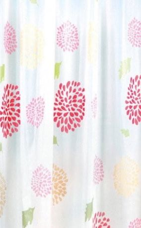 Przejdź do produktu Zasłonka prysznicowa 180x200cm, PEVA, kwiecisty, czerwony