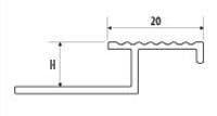 Profil schodowy Z10, matowe aluminium, L 250cm, 10mm