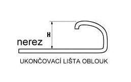 Profil kątowy O, nierdzewny półmatowy, L250cm, 10mm