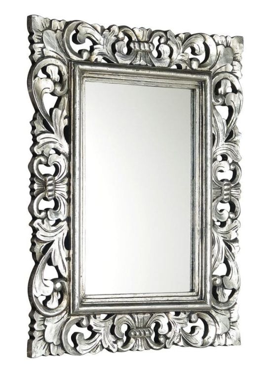 SAMBLUNG Lustro w ramie, 60x80cm, srebro Antique