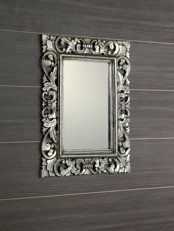 SAMBLUNG Lustro w ramie, 60x80cm, srebro Antique
