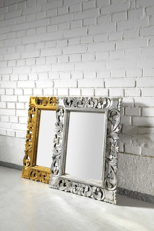 SAMBLUNG Lustro w ramie, 60x80cm, srebro Antique