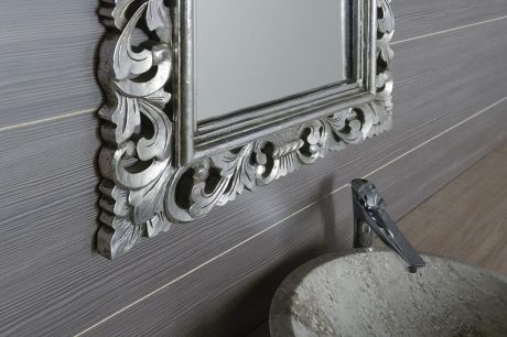 Przejdź do produktu SCULE Lustro w ramie, 70x100cm, srebrny