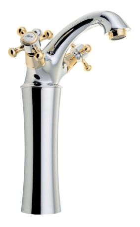 Przejdź do produktu ANTEA bateria umywalkowa wysoka z odpływem, wysokość 245mm, chrom/złoto