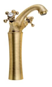 ANTEA bateria umywalkowa wysoka z odpływem, wysokość 245mm, brąz