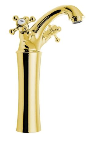 Przejdź do produktu ANTEA bateria umywalkowa wysoka z odpływem, wysokość 245mm, złoto