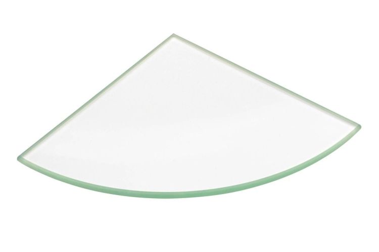 Półka narożna 200x200x8mm, szkło czyste