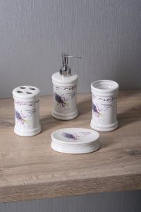 LAVENDER dozownik mydła do postawienia, 350ml, ceramika