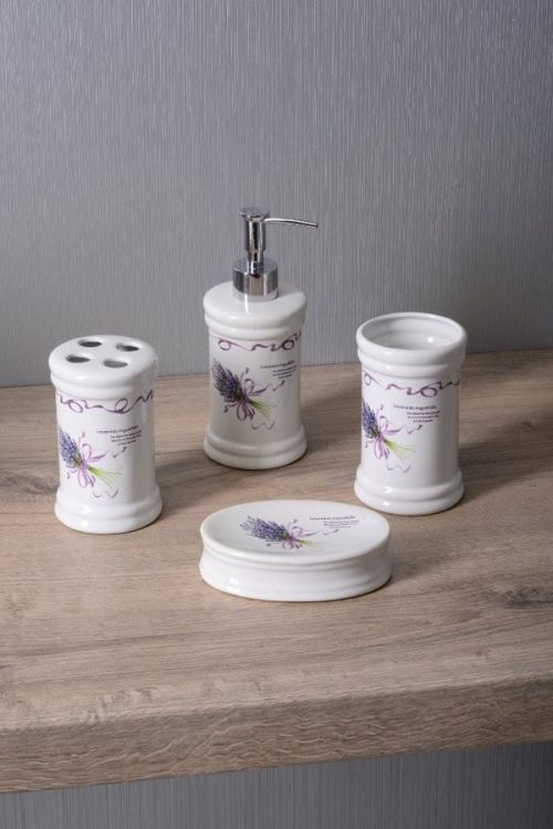 LAVENDER dozownik mydła do postawienia, 350ml, ceramika