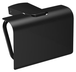 ZEN BLACK wieszak na papier toaletowy z klapką