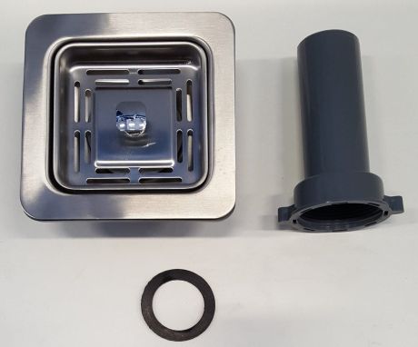 Przejdź do produktu Wylewka kwadratowa 6/4”, sitko ze stali nierdzewnej 114x114mm