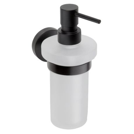 Przejdź do produktu X-ROUND BLACK wiszący dozownik mydła 230ml, szkło mleczne, czarny mat