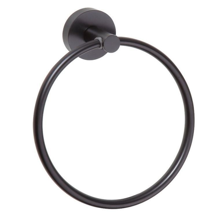 X-ROUND BLACK wieszak na ręcznik, koło, czarny