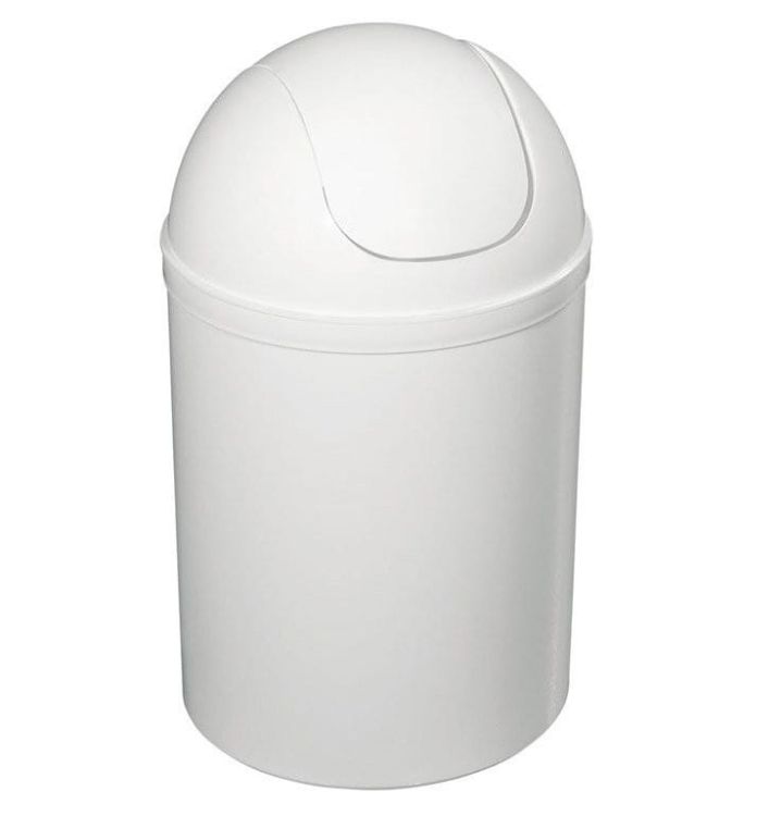 Uchylny kosz na śmieci, 5 l, plastik, biały