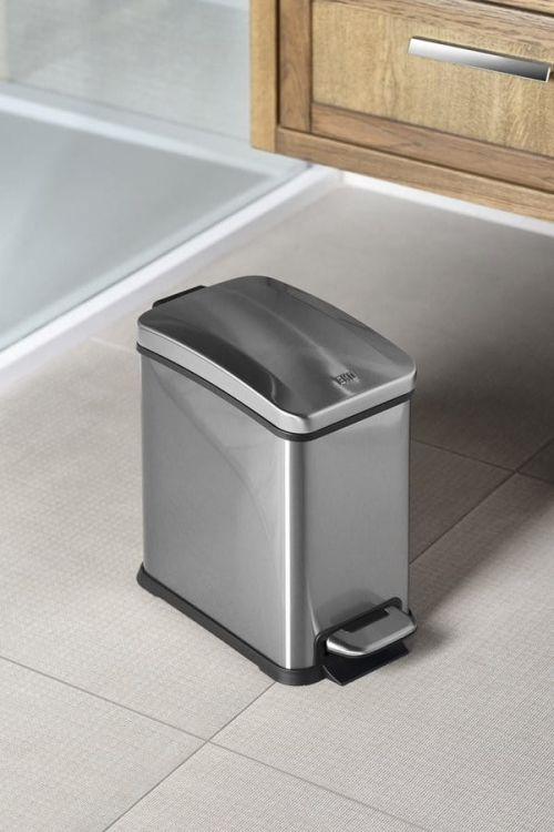 REJOICE kosz na śmieci z pedałem 8l, Soft Close, stal nierdzewna szczotkowana