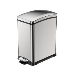 REJOICE kosz na śmieci z pedałem 8l, Soft Close, stal nierdzewna szczotkowana