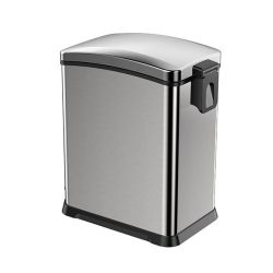 REJOICE kosz na śmieci z pedałem 8l, Soft Close, stal nierdzewna szczotkowana