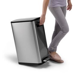 ECOFLY kosz na śmieci z pedałem 30l, Soft Close, stal nierdzewna szczotkowana