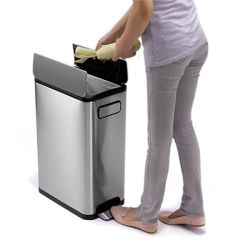 ECOFLY kosz na śmieci z pedałem 30l, Soft Close, stal nierdzewna szczotkowana