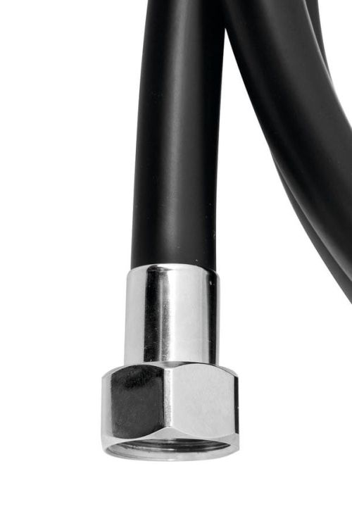 SOFTFLEX wąż prysznicowy plastikowy gładki, 150cm, czarny matowy/chrom