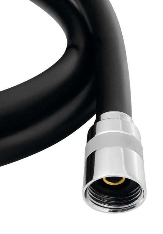 SOFTFLEX wąż prysznicowy plastikowy gładki, 150cm, czarny matowy/chrom