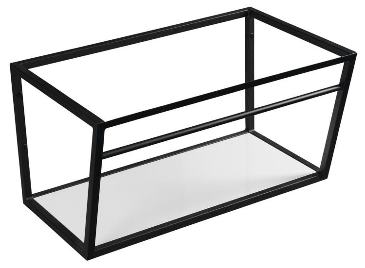 SKA Wspornik umywalki 750x400x460mm, czarny matowy, z MDF półką biała