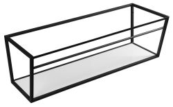 SKA Wspornik umywalki/pod blat 1200x400x460mm, czarny matowy, z MDF półką biała