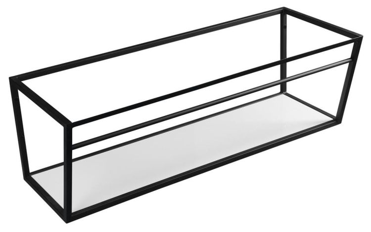 SKA Wspornik umywalki/pod blat 1200x400x460mm, czarny matowy, z MDF półką biała