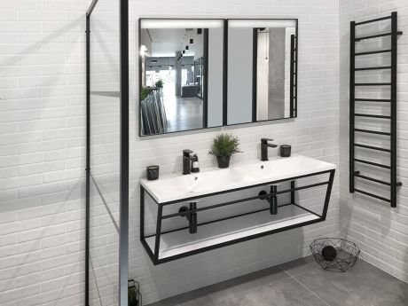 Przejdź do produktu SKA konsola pod umywalkę z półką 1200x400x460mm, czarny mat