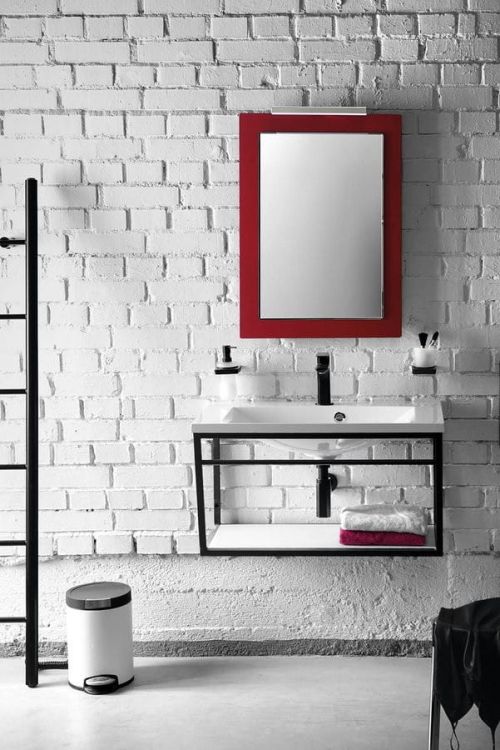SKA Wspornik umywalki 750x400x460mm, biały matowy, z MDF półką biała