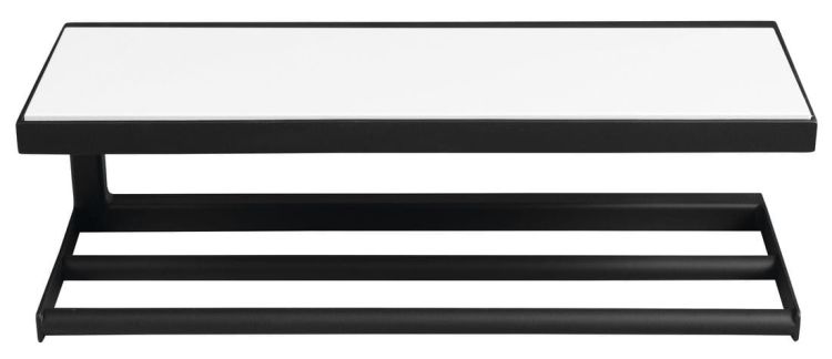 SKA Półka ścienna, czarny mat 450x140x160mm z MDF półką biała