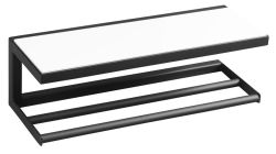 SKA Półka ścienna, czarny mat 450x140x160mm z MDF półką biała